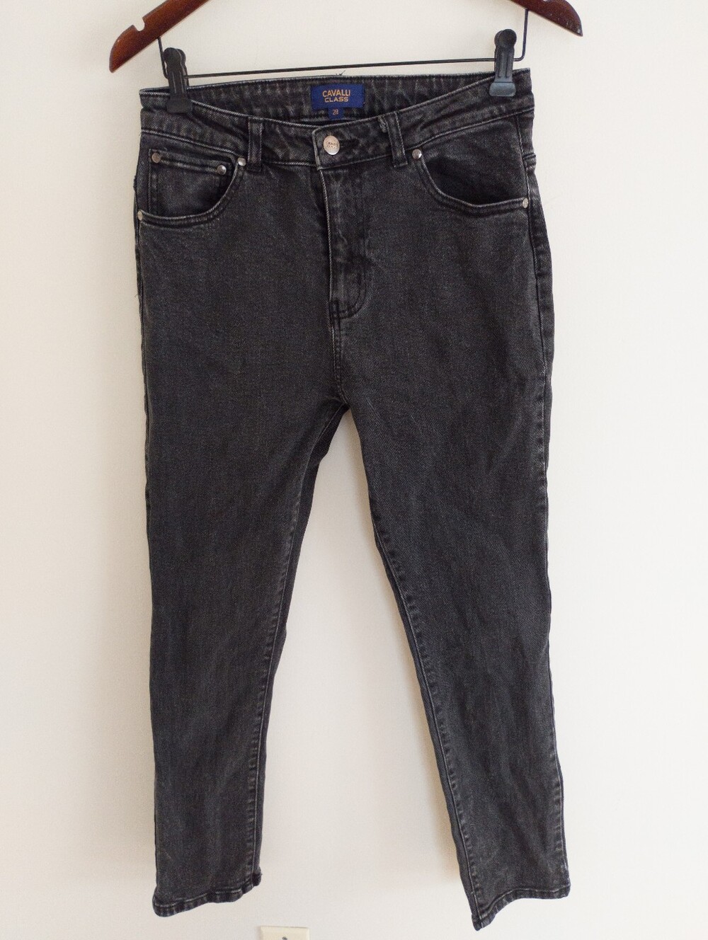 Cavalli Class Black Straight Leg Denim Jeans Size 28